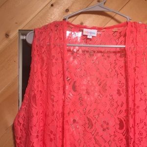 Coral lace lularoe Joy